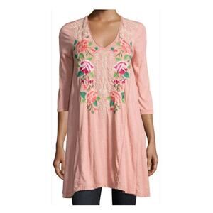 Johnny Was Dorana Embroidered Tunic Rose XS
